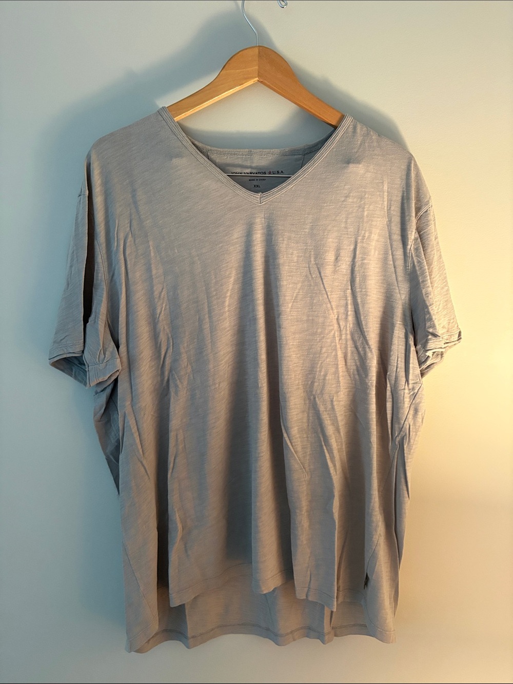 John Varvatos Light Gray V-Neck Short Sleeve Tee